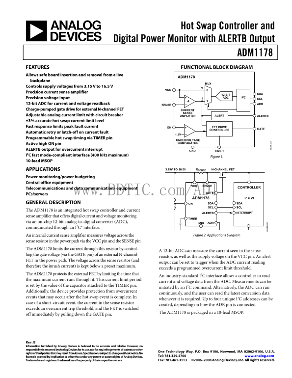 ADMD Analog Devices ADM1178 Data Sheet Manual - Page 1