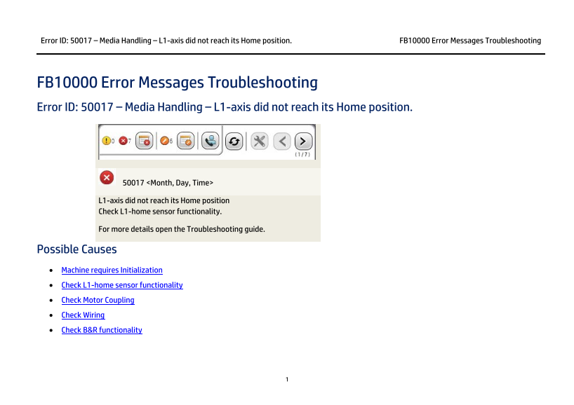 HP Scitex FB10000 Industrial Printer Geffen TS Error 50017 - Page 1