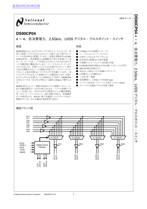 National DS90CP04 Data Sheet - Page 1