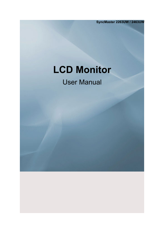 Samsung 2263UW LCD Monitor Quick User Guide - Page 1