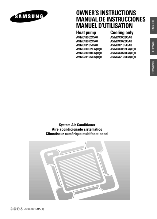 Samsung Commercial Air Conditioning RVMC060GAM0 User Manual - Page 1