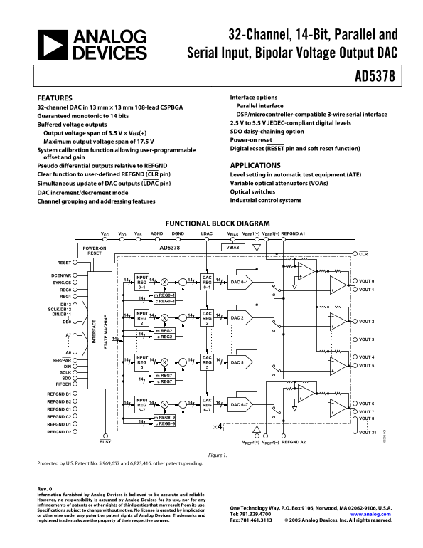 AD5378 Analog Devices User's Manual and Specifications - Page 1