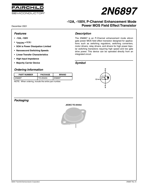 FAIRCHILD 2N6897 DATA SHEET - Page 1