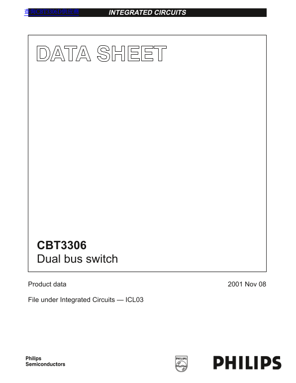 PHILIPS CBT3306 Dual Bus Switch Data Sheet User Guide - Page 1