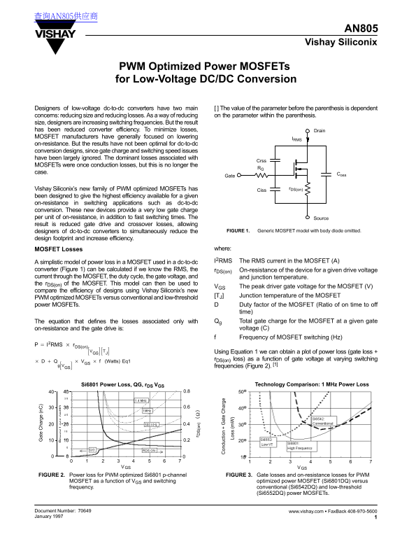 Vishay AN805 Data Handbook / Manual - Page 1