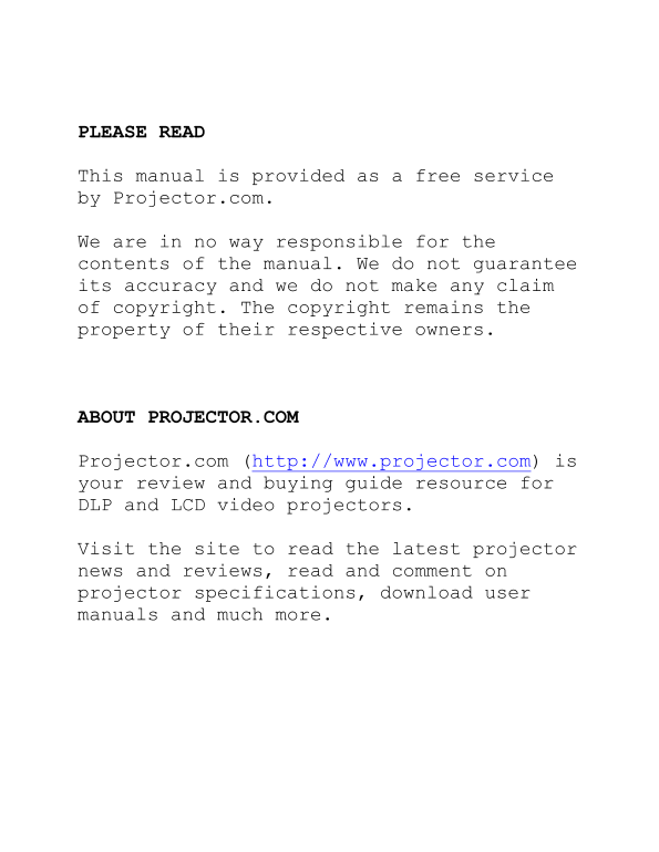 ViewSonic C105 Video Projector User Guide - Page 1