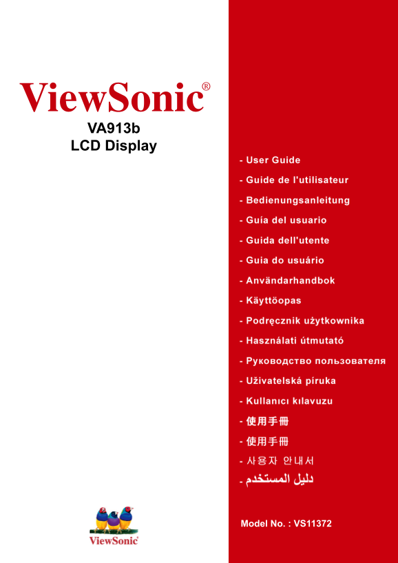 ViewSonic VA913b LCD Display User's Manual - Page 1