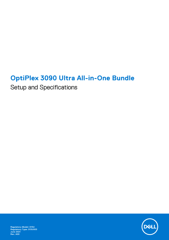Dell OptiPlex 3090 Ultra All-in-One Bundle Setup and Specifications - Page 1