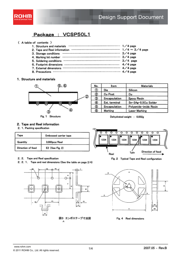 ROHM VCSP50L1 Data Manual (7) User Guide - Page 1