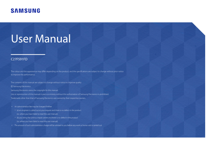 Samsung 27-inch Full HD Curved LCD Monitor C27F591FDC User Manual - Part 3 Product - Page 1