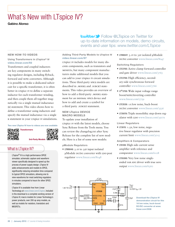 LINEAR LTspice IV User's Manual and Quick Reference Guide (1) - Page 1