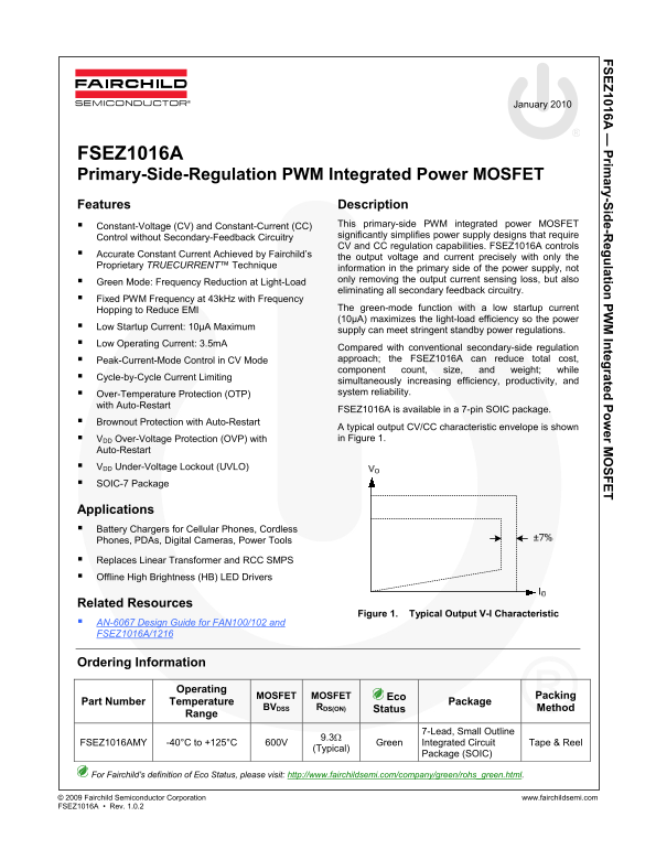 Fairchild FSEZ1016A Data Handbook - Page 1