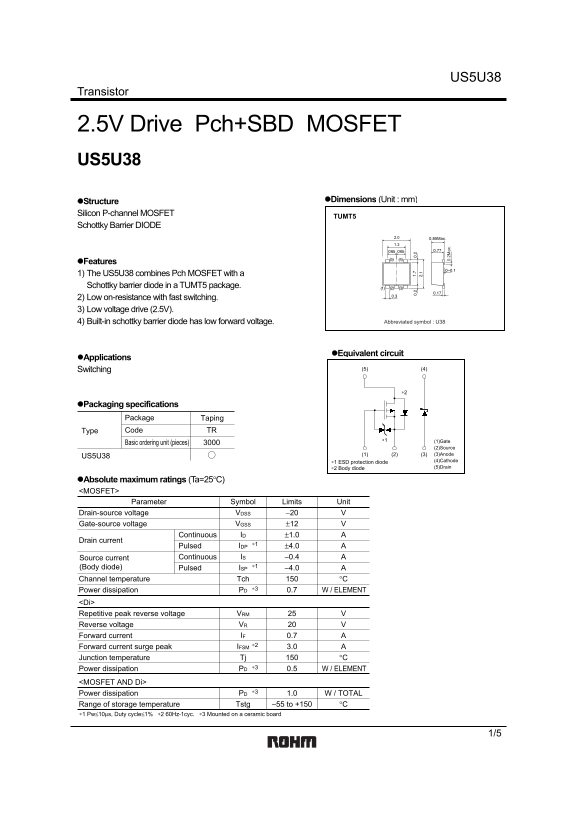 ROHM US5U38 User Guide and Manual - Page 1
