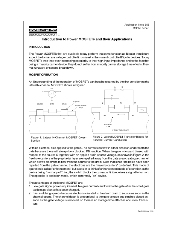 Fairchild Power MOSFETs and their Applications User Manual - Page 1