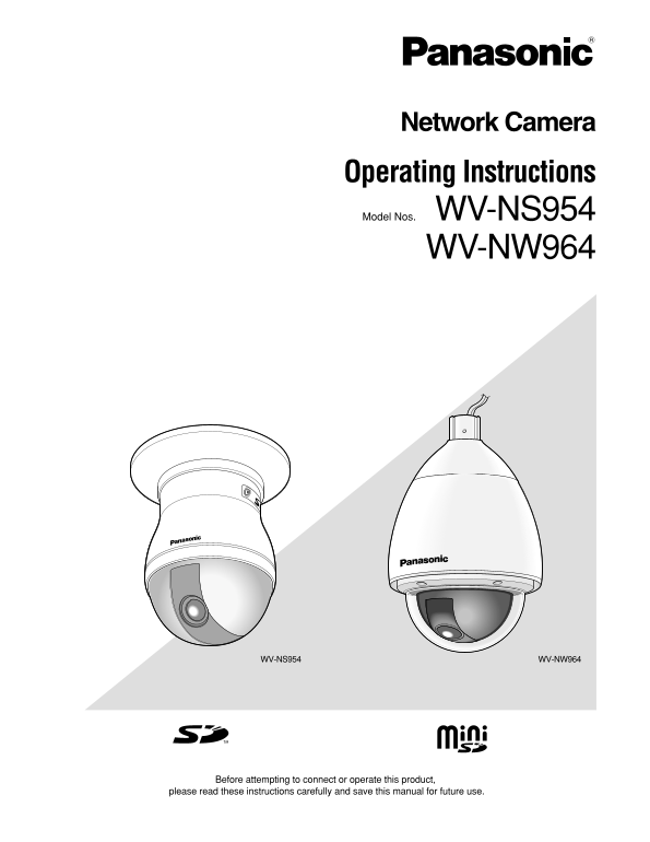 Panasonic WVNS954 WVNS964 User's Manual - Page 1