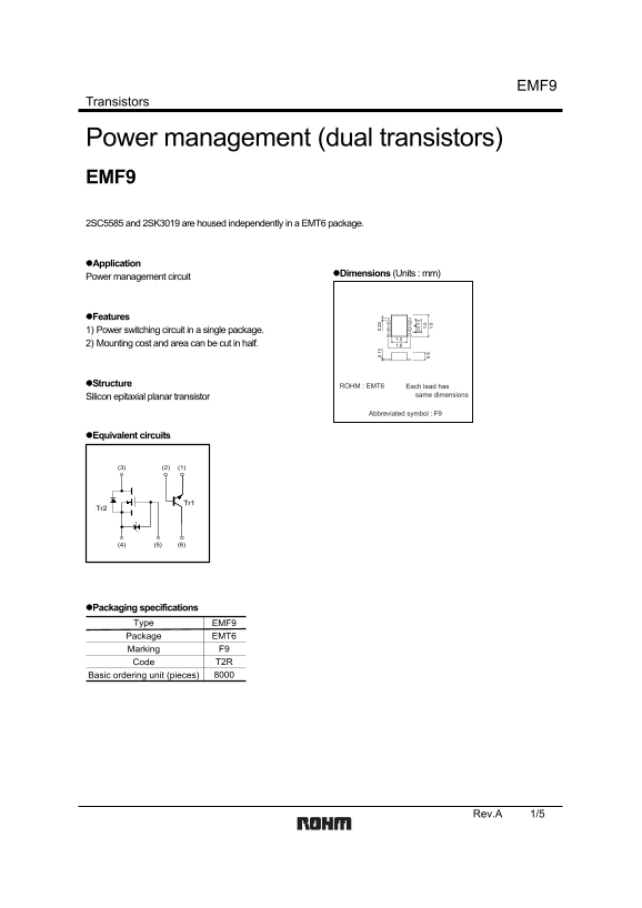 ROHM EMF9 Data Sheet - Page 1