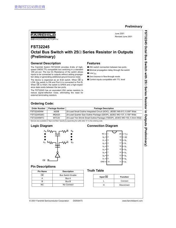 Fairchild FST32245 Data Handbook - Page 1