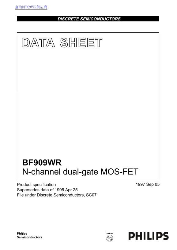 Philips BF909WR Data Sheet - Page 1