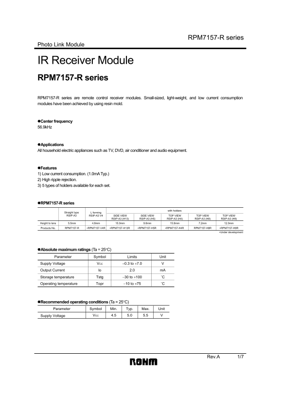 ROHM RPM7157-R User Guide - Page 1