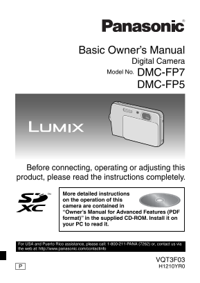 Panasonic DMC-FP5 FP7 User Guide - Page 1