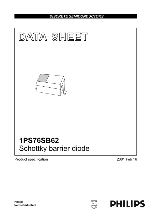 PHILIPS Schottky Barrier Diode 1PS76SB62 Data Sheet User Manual - Page 1