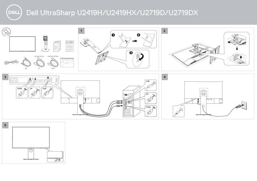 Dell U2419H - Quick Setup Guide for Asia Pacific - Page 1