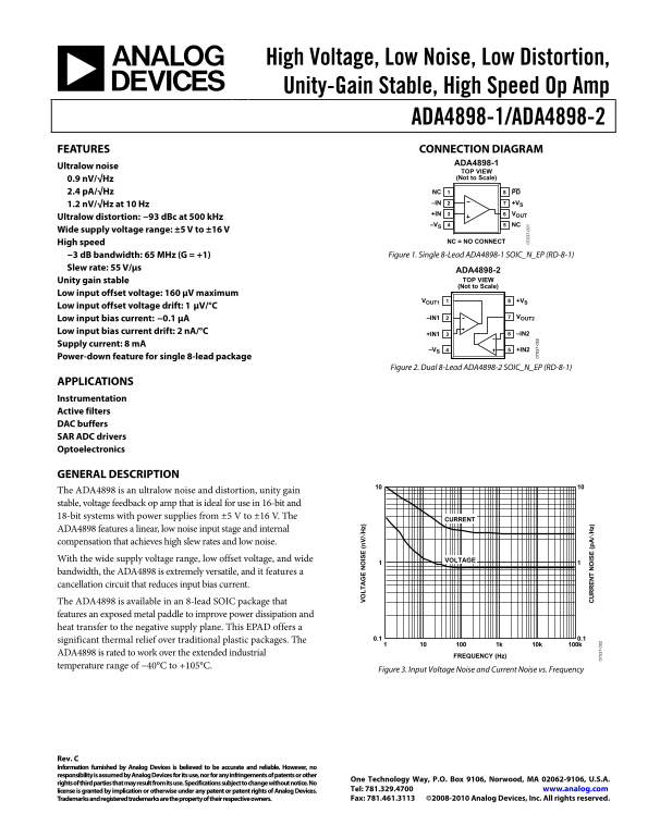 ANALOG DEVICES ADA4898-1 Data Sheet - Page 1
