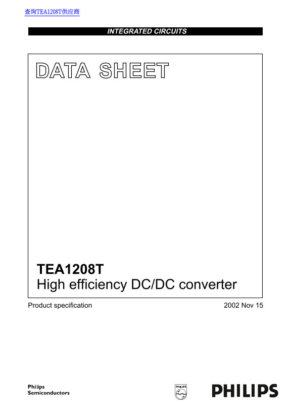 Philips TEA1208T Data Sheet - Page 1