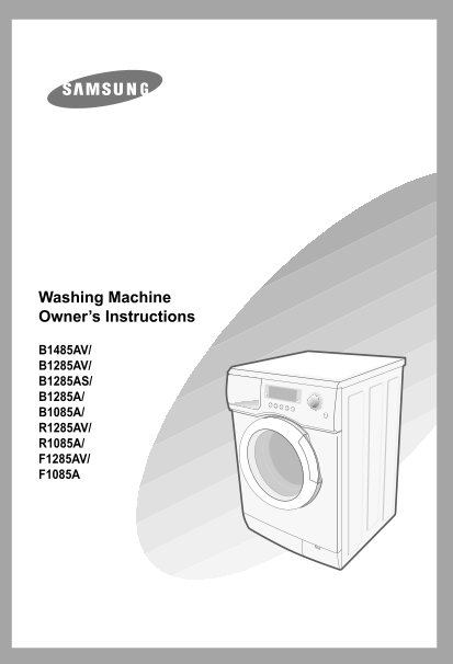 Samsung B1485AV B1285AV B1285AS B1285A B1085A R1285AV R1085A F1285AV F1085A Washing Machine User Manual - Page 1