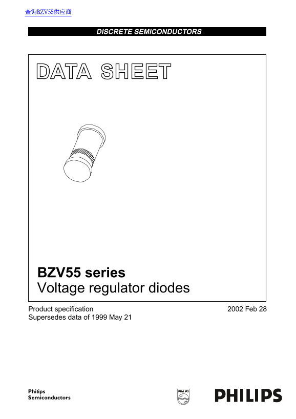 PHILIPS BZV55 series Data Sheet - Page 1