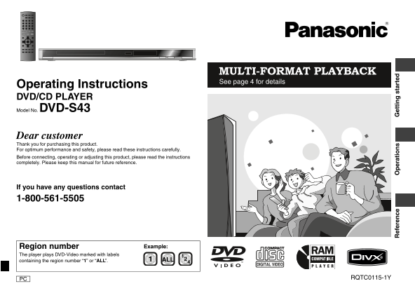 Panasonic DVD-S43 User's Manual - Page 1