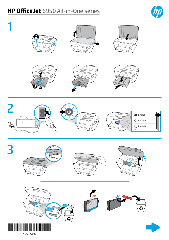 HP OfficeJet 6950 Series Installation Poster - Page 1