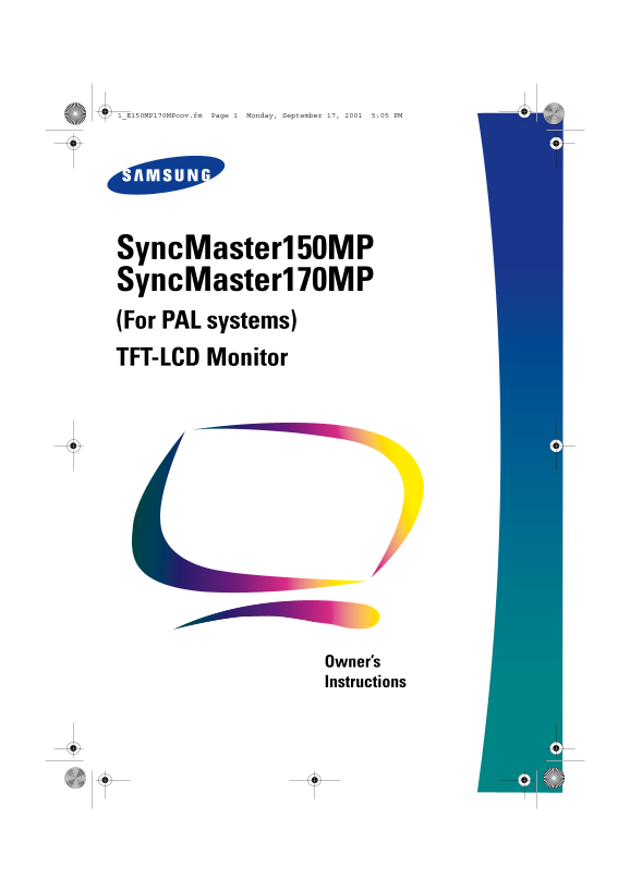 Samsung SyncMaster 150MP SyncMaster 170MP Monitor User Guide - Page 1