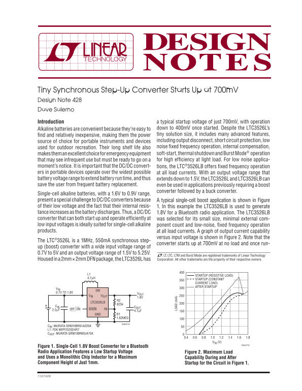 LINEAR dn428f Data Sheet - Page 1