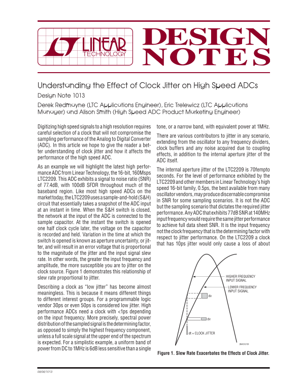 LINEAR dn1013f Data Sheet - Page 1