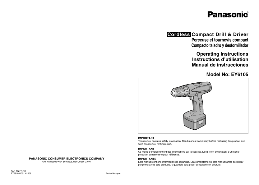 Panasonic EY6105 User Guide - Page 1