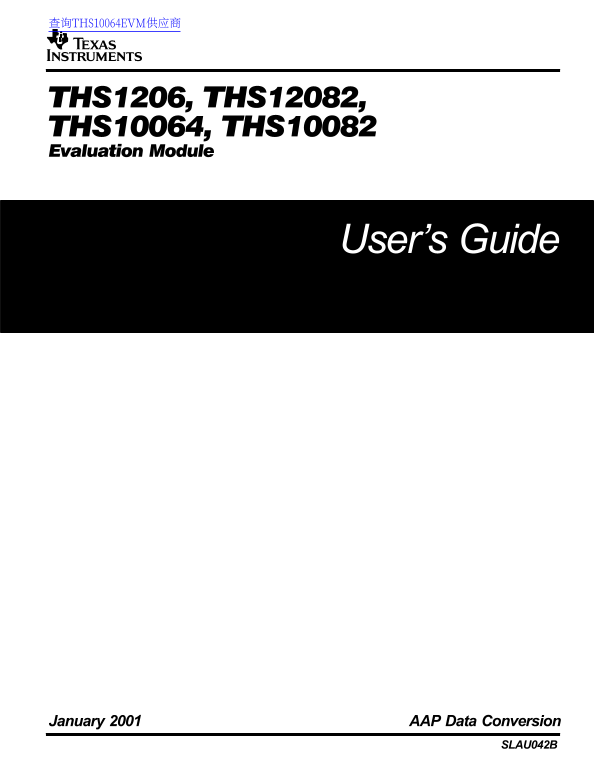 TEXAS INSTRUMENTS THS1206, THS12082, THS10064, THS10082 User Guide - Page 1