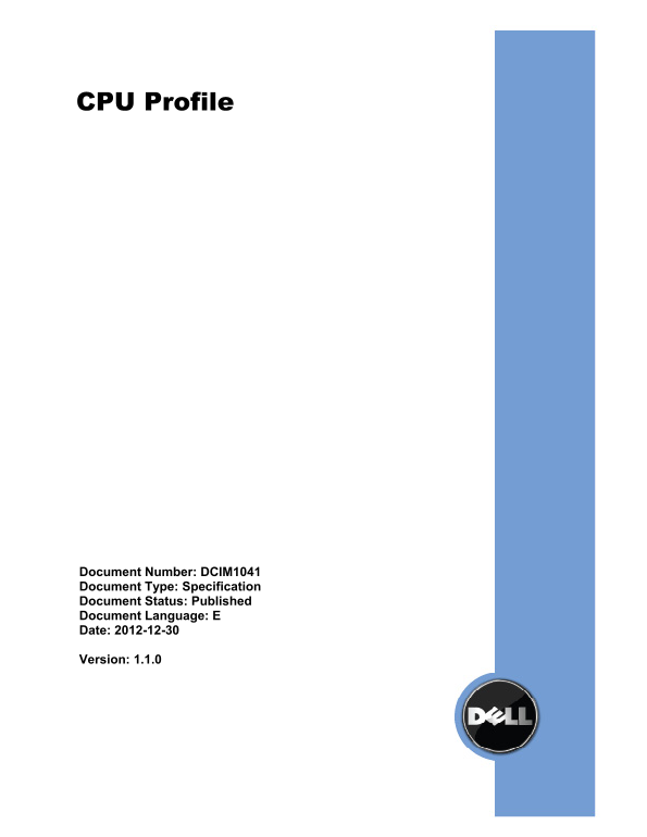 Dell CPUProfile-1.1 User Guide - Page 1