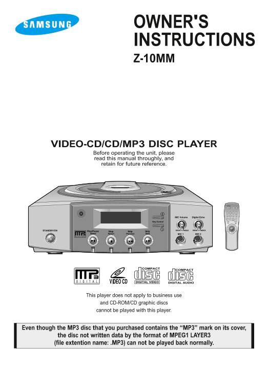Samsung Z-10MM User Guide - Page 1