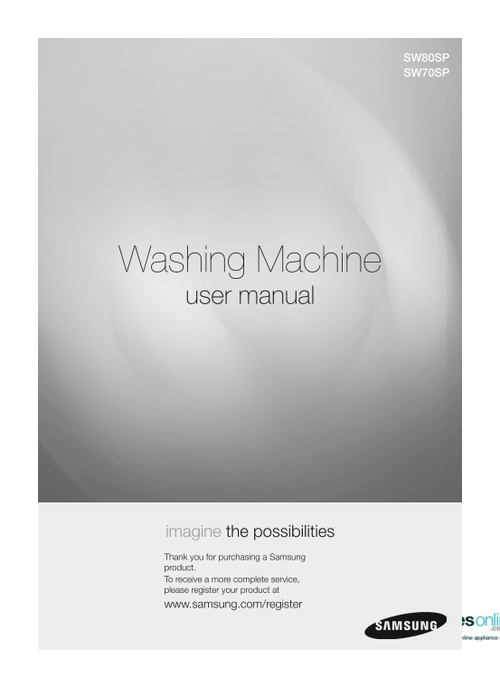 SAMSUNG SW80SP SW70SP Washing Machine User Guide Manual - Page 1
