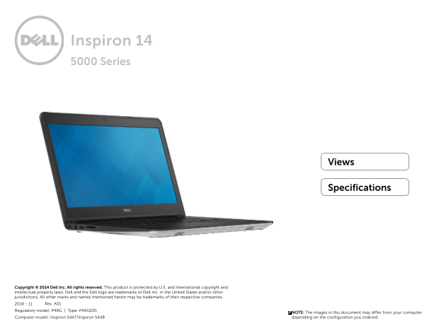Dell Inspiron 14 5448 Specifications - Page 1