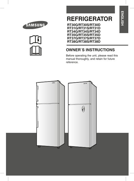 Samsung Refrigerator SR294MIS User Manual - Page 1