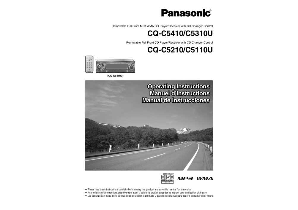 Panasonic CQ-C5410U/C5310U/C5210U/C5110U User's Manual - Page 1