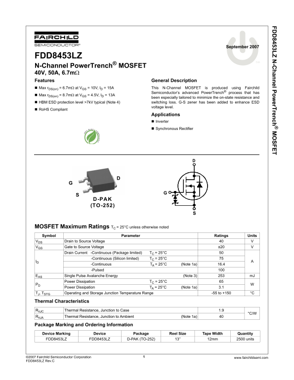 Fairchild FDD8453LZ User Guide - Page 1