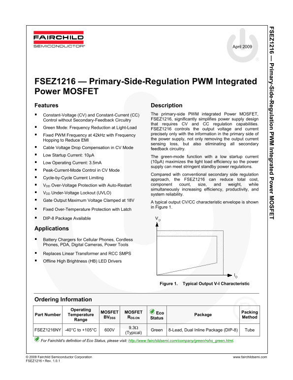 Fairchild FSEZ1216 Data Handbook - Page 1