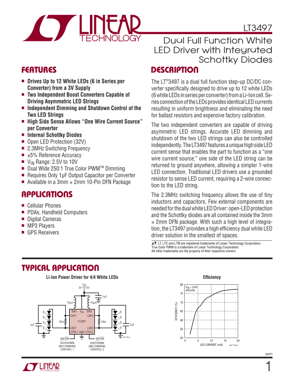 LINEAR TECHNOLOGY LT3497 User Guide - Page 1