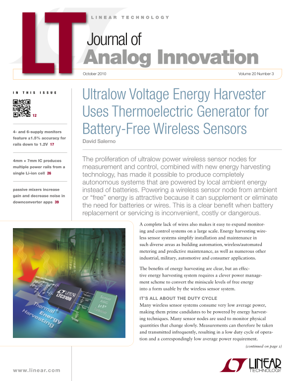 LINEAR LTC3108 User Guide - Page 1