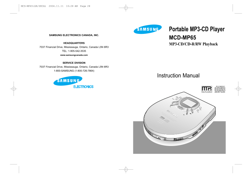 Samsung MCD-MP65 User Guide - Page 1