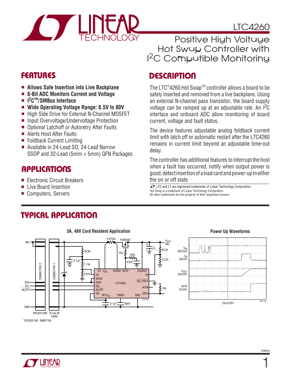 LINEAR TECHNOLOGY LTC4260 User's Guide - Page 1