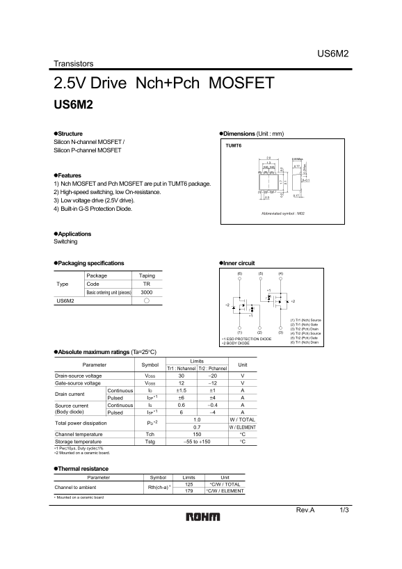 ROHM US6M2 User Guide - Page 1